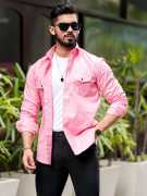 Shop Our Pink Overshirt Online at Foomer, ₹ 1,349