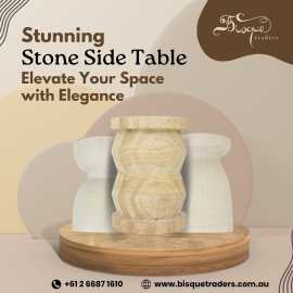 Stunning Stone Side Table: Elevate Your Space with, $ 