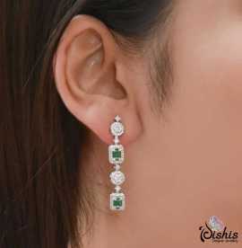 92 Raha Sterling Silver Green Earrings by Dishisje, $ 2,569