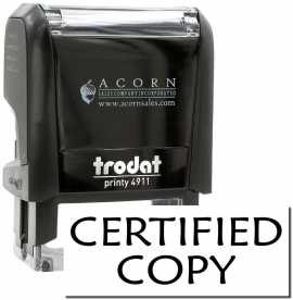 Self-Inking Certified Copy Stamp, $ 12