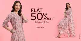 Flat 50% OFF Exclusively Online At Shree, ¥ 499