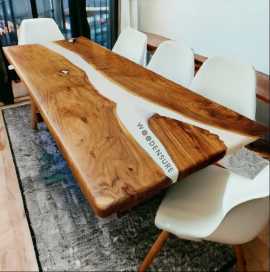 Buy Custom Epoxy Resin Dining Tables at Woodensure, ₹ 45,500