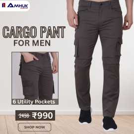 Buy Online Front Pocket Cargo Pants For Men, ₹ 990