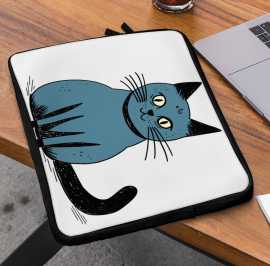 Colorful Cat Laptop Sleeve: Abstract Watercolor Pr, $ 25