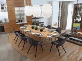Space-Saving And Stylish Wooden Oval Dining Table, ps 1