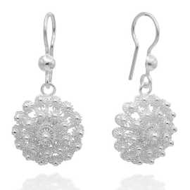 Buy Sparkling Silver Dangle Earrings Online, $ 75