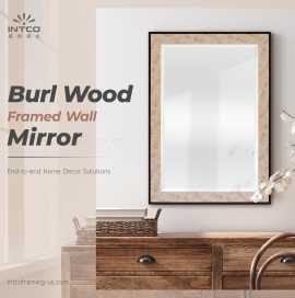 Intco Framing Burl Wood Mirror Wholesale ONLY, ps 0