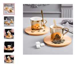 Cartoon Animal Ceramic Cup And Saucer Set: Buy Now, ps 28