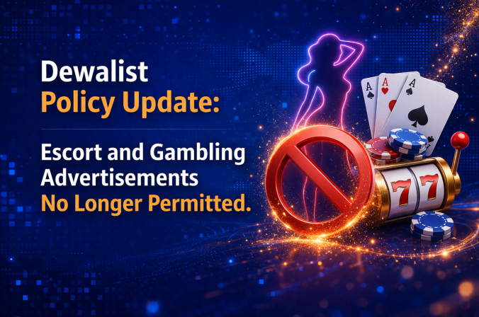 Actualización de Políticas de Dewalist: Anuncios de Escort y Juegos de Azar Ya No Permitidos
